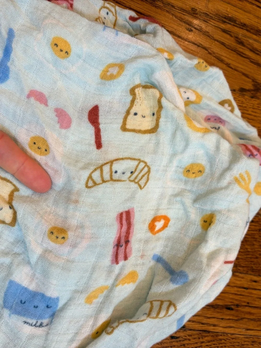 Loulou Lollipop Muslin Fitted Crib Sheet - Breakfast Blue
